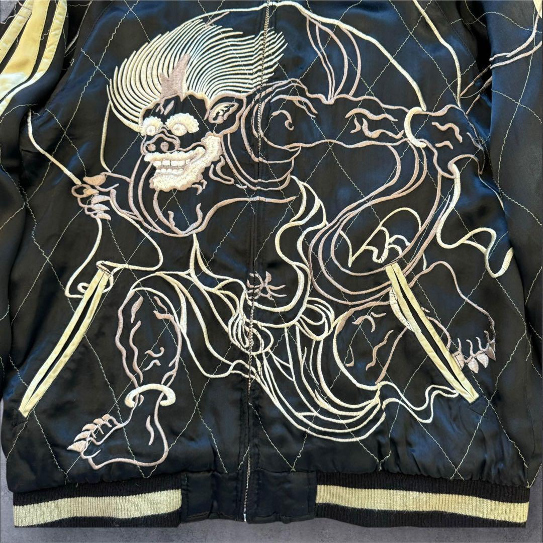 花旅楽団　リバーシブルスカジャン　風神雷神　SCRIPT レーヨン　和柄